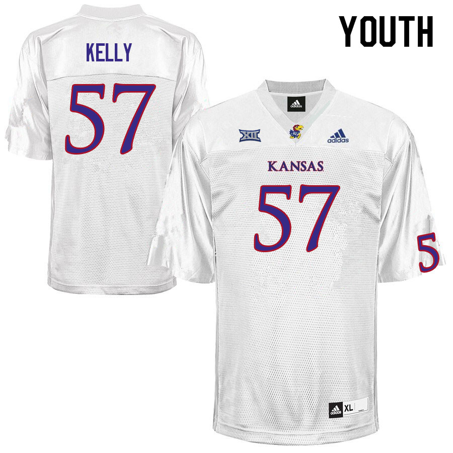 Youth #57 Hank Kelly Kansas Jayhawks College Football Jerseys Sale-White